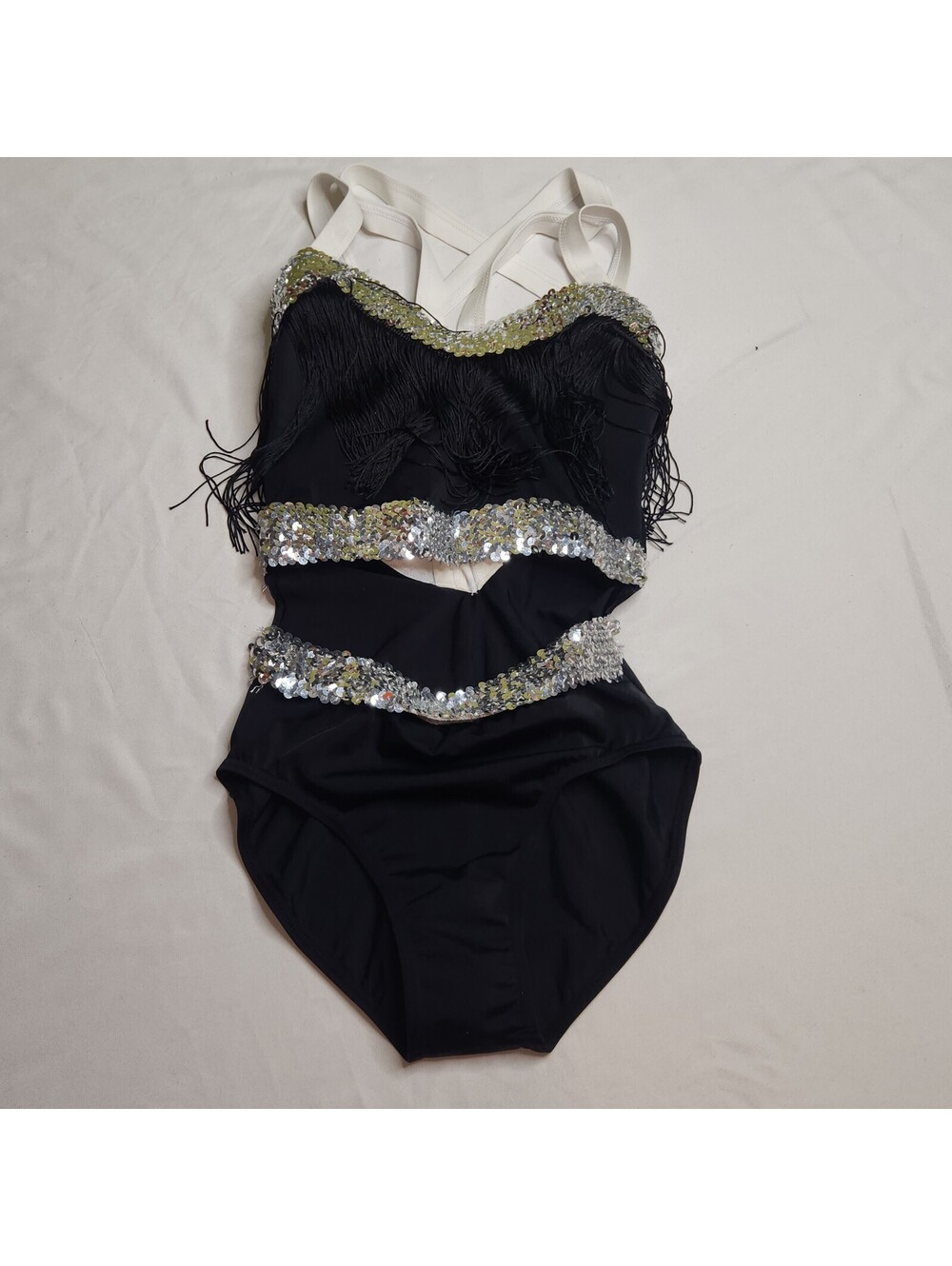 Balera black sequin fringe dance costume